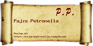 Pajzs Petronella névjegykártya
